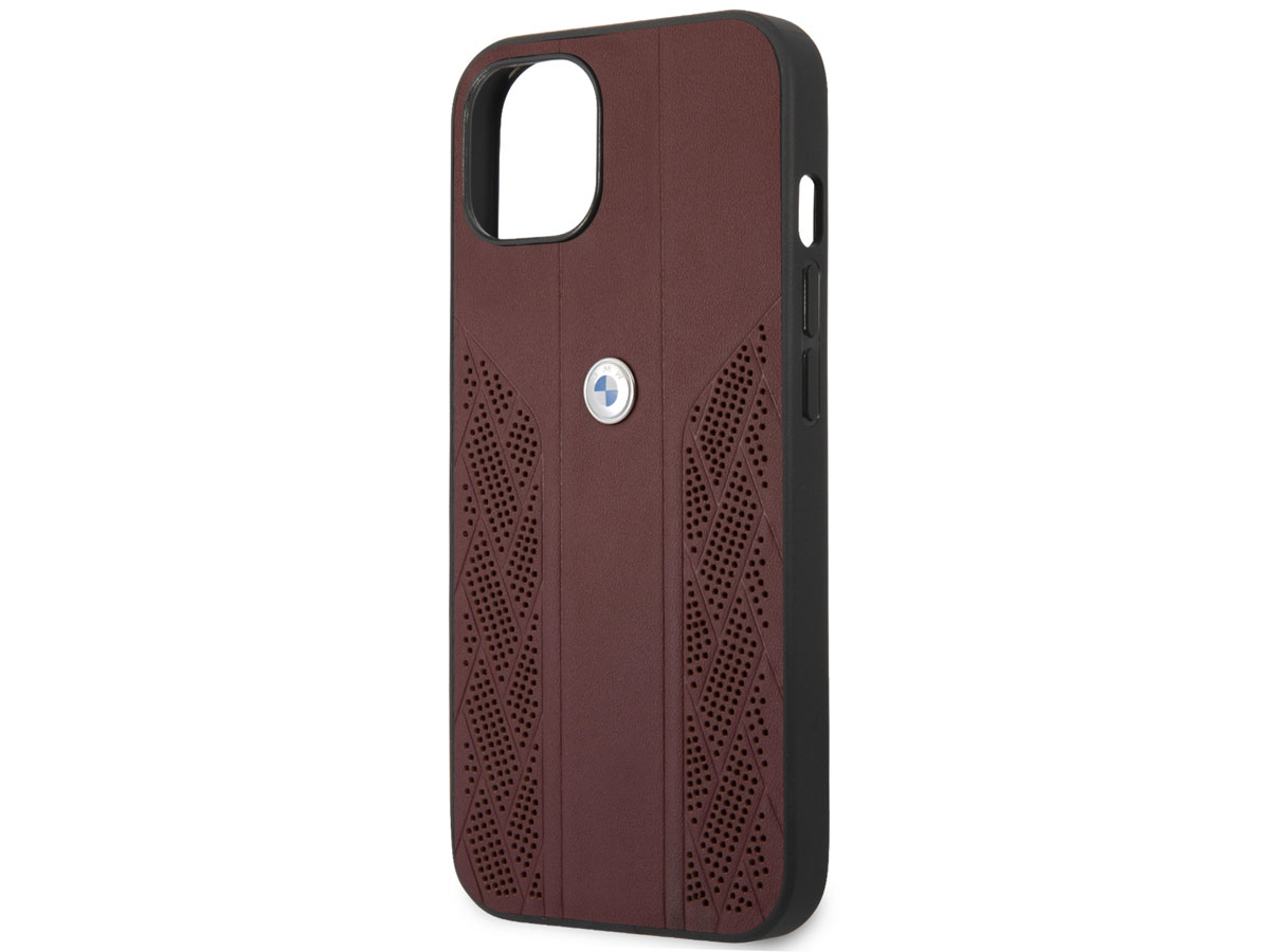 BMW Signature Leather Seat Case Rood - iPhone 13 hoesje