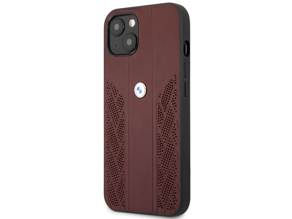 BMW Signature Leather Seat Case Rood - iPhone 13 hoesje