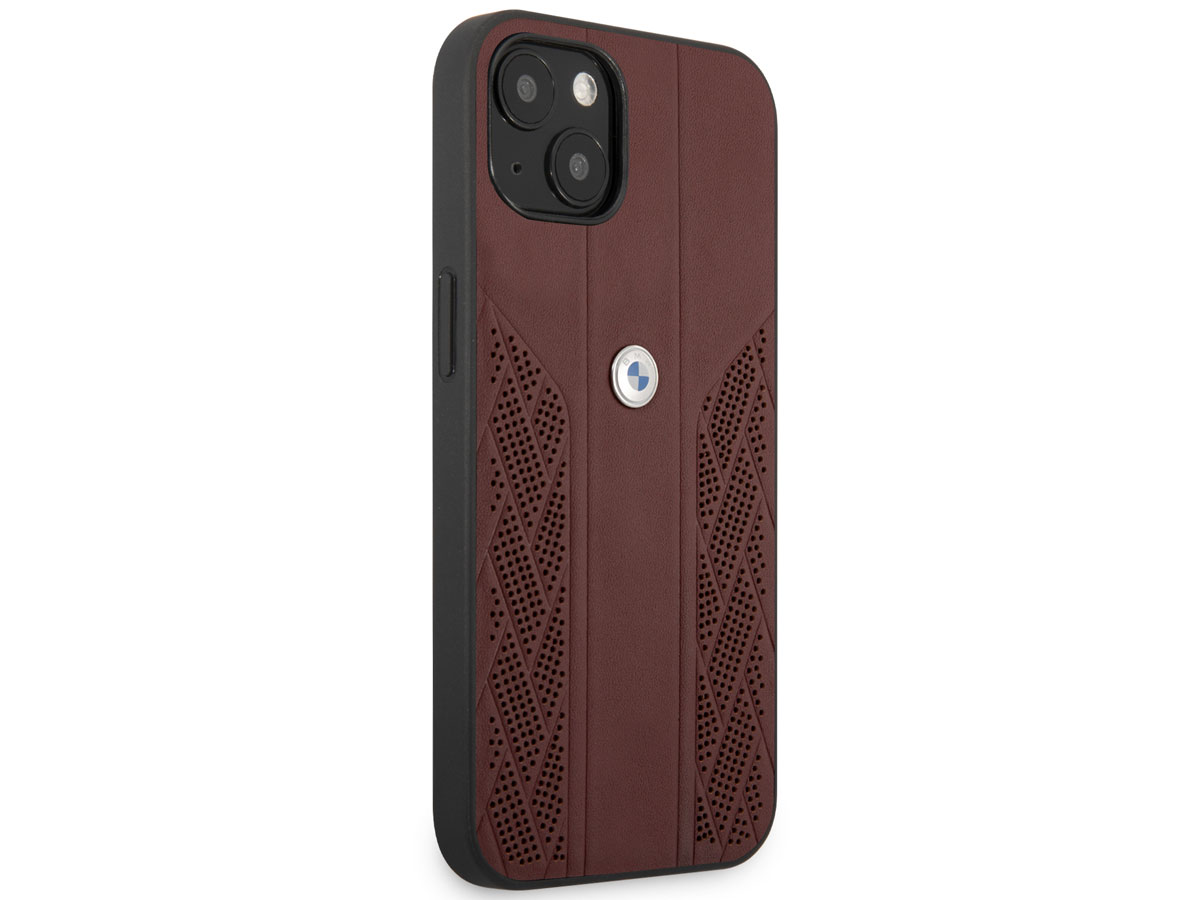 BMW Signature Leather Seat Case Rood - iPhone 13 hoesje