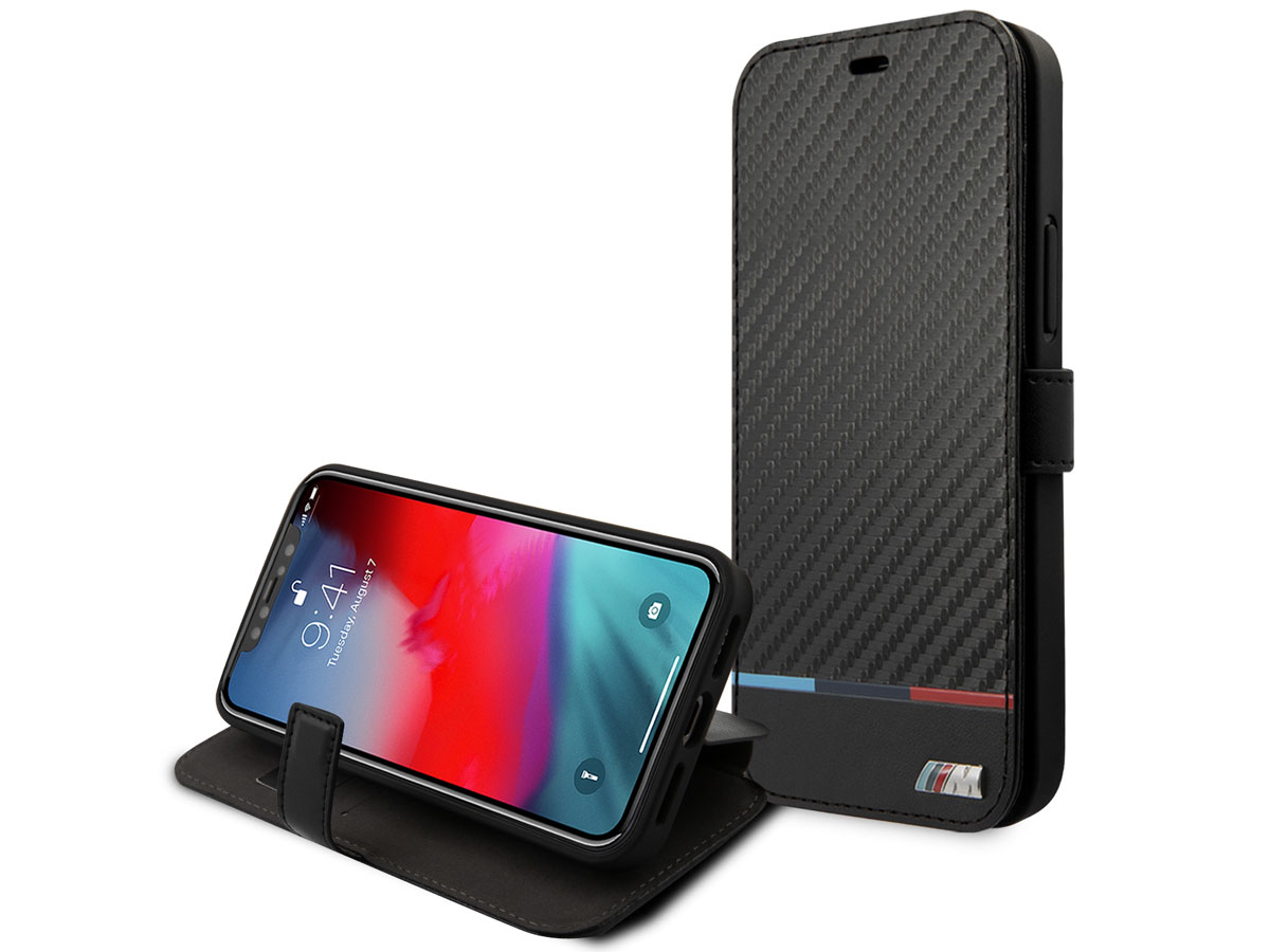 BMW M Colors Carbon Bookcase - iPhone 13 hoesje