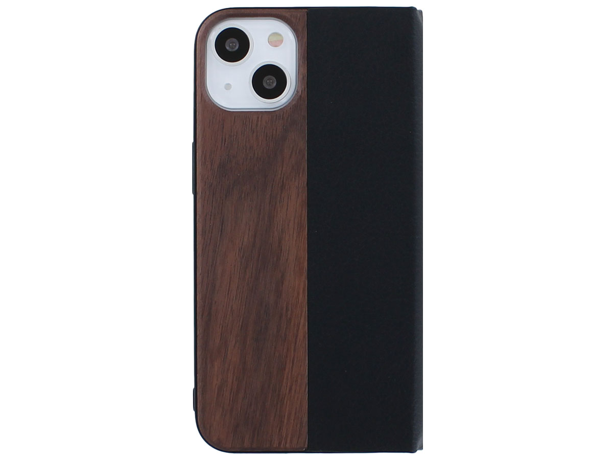 Wooden Bookcase Walnut - Houten iPhone 13 hoesje