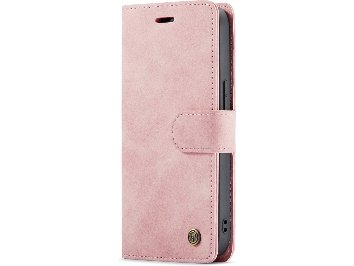 CaseMe 2in1 Magnetic Bookcase Roze - iPhone 13 Hoesje