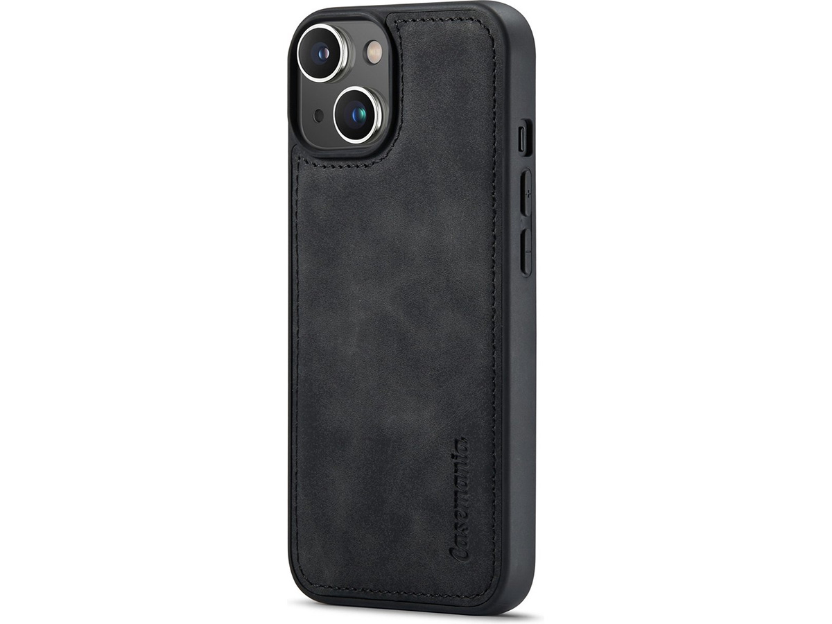 CaseMania 2in1 Magnetic Bookcase Zwart - iPhone 13 Hoesje