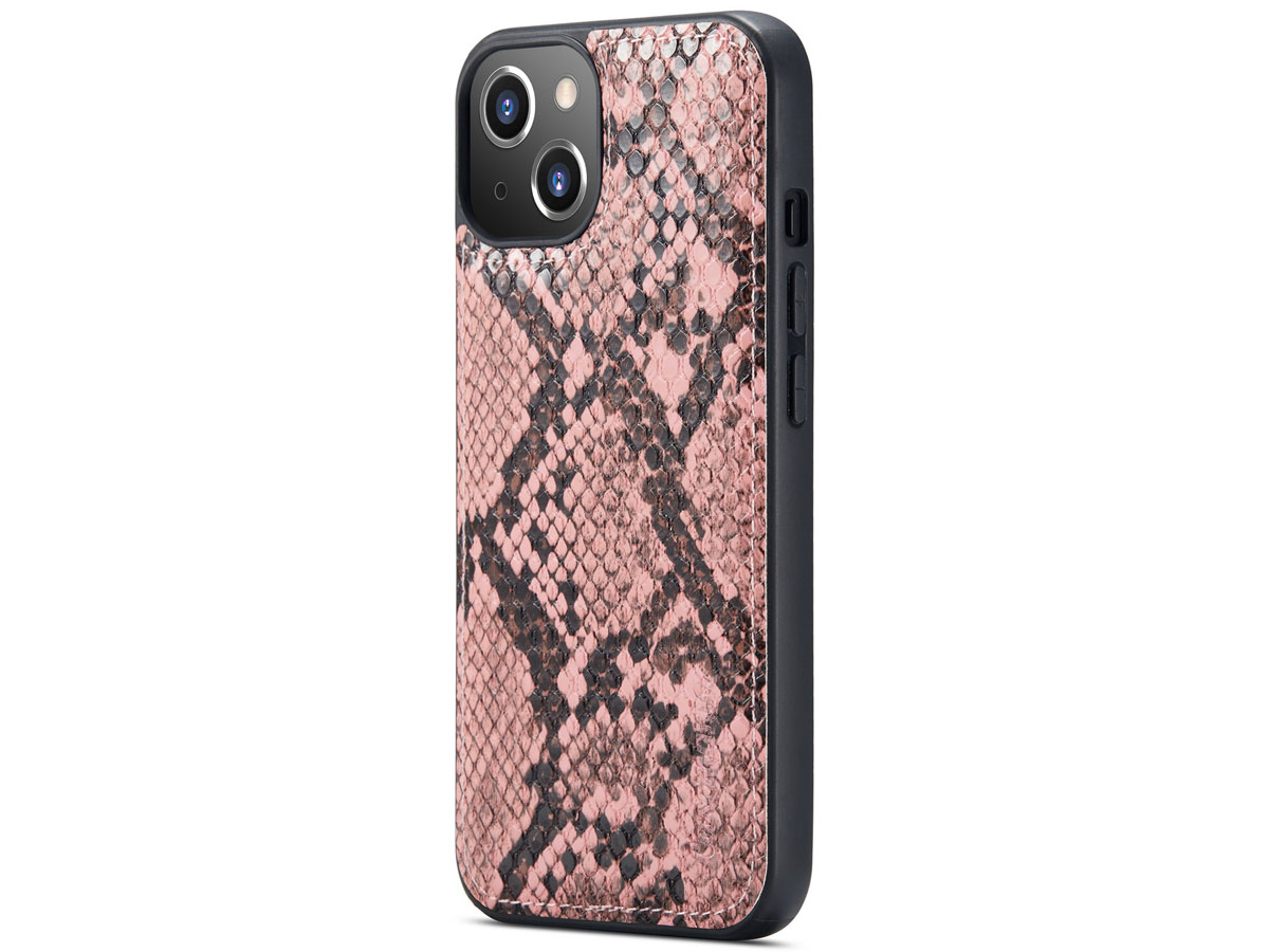 CaseMe Snake 2in1 Magnetic Bookcase Roze - iPhone 13 Hoesje