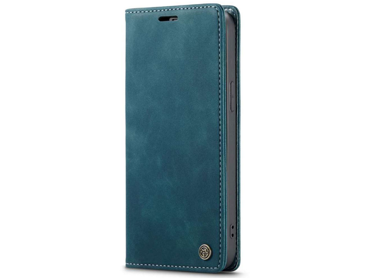 CaseMania Vintage Slim Bookcase Blauw - iPhone 13 hoesje