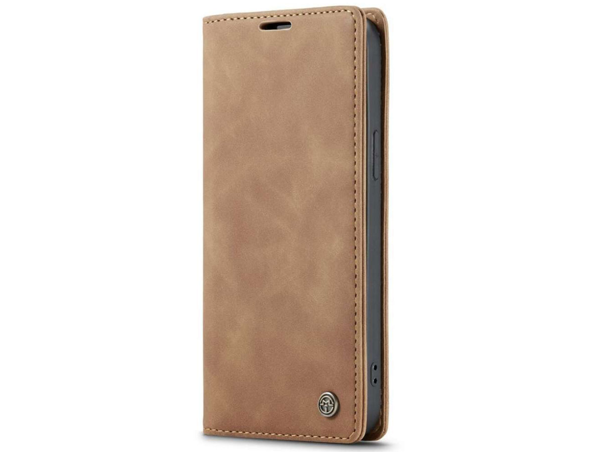 CaseMe Vintage Bookcase Tan - iPhone 13 hoesje