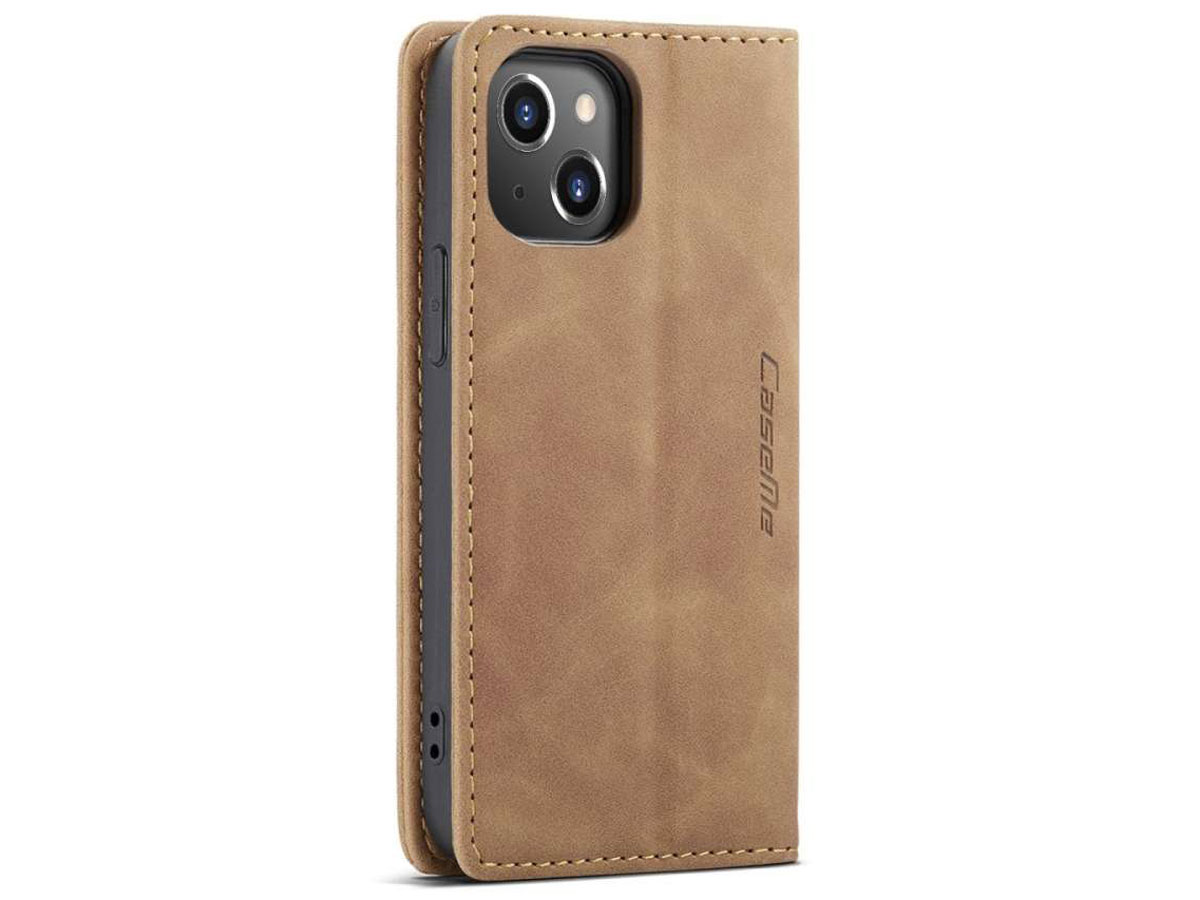 CaseMe Vintage Bookcase Tan - iPhone 13 hoesje