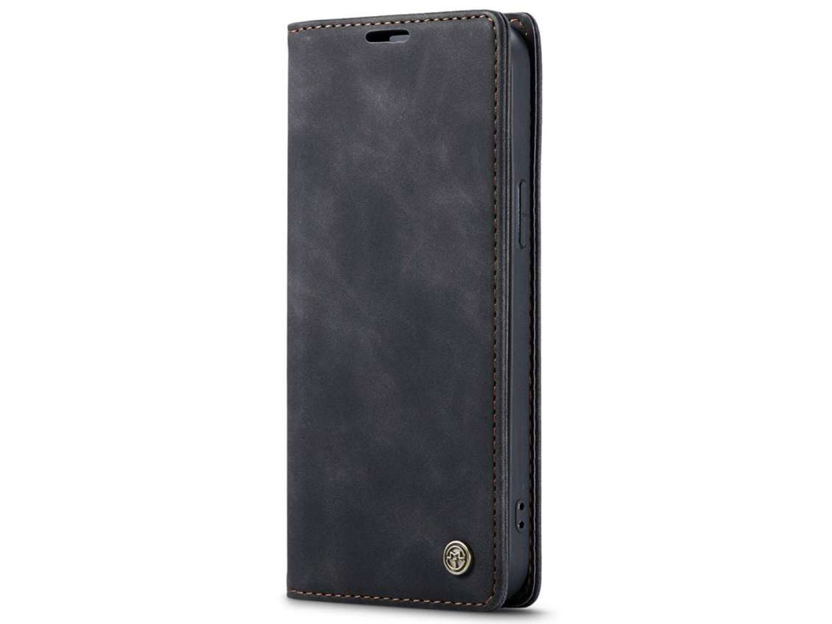 CaseMania Vintage Slim Bookcase Zwart - iPhone 13 hoesje