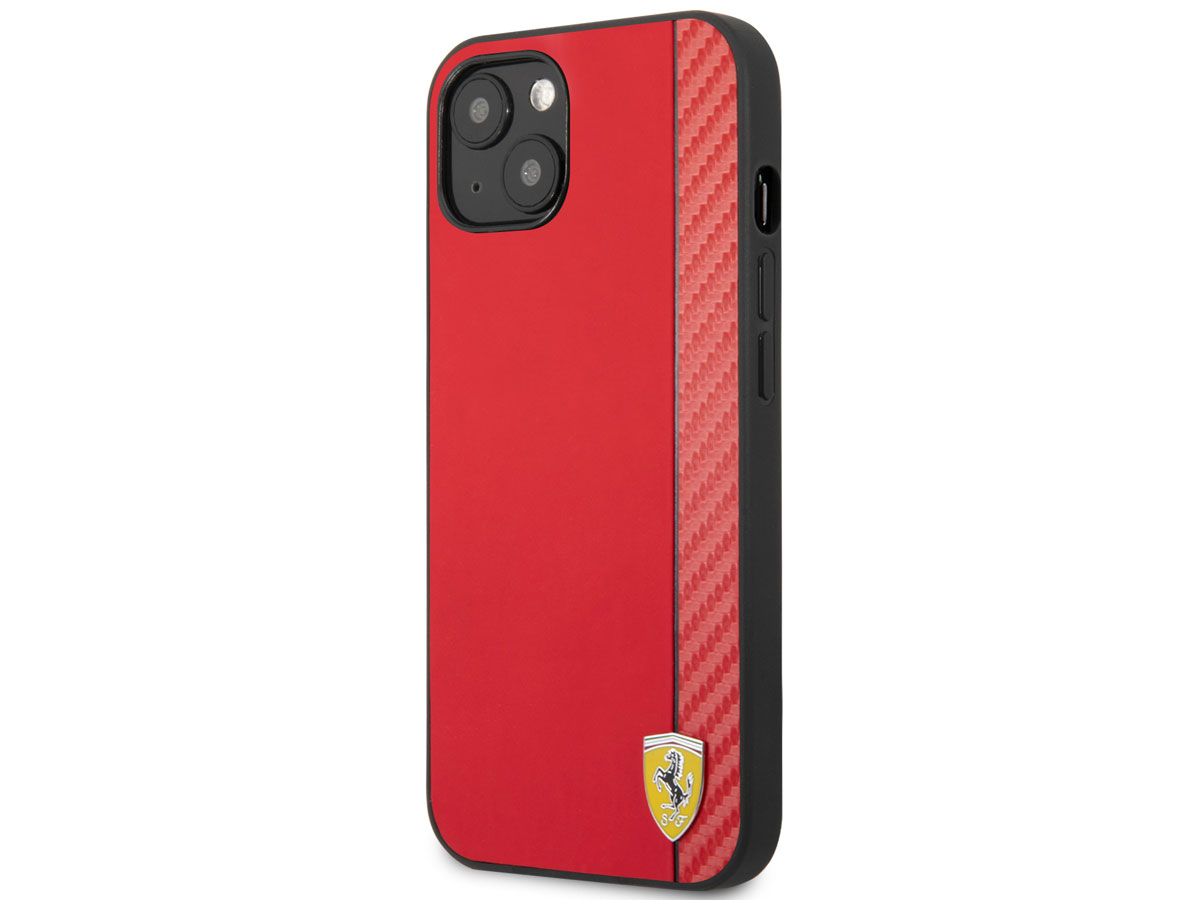 Ferrari Carbon Stripe Case Rood - iPhone 13 Hoesje