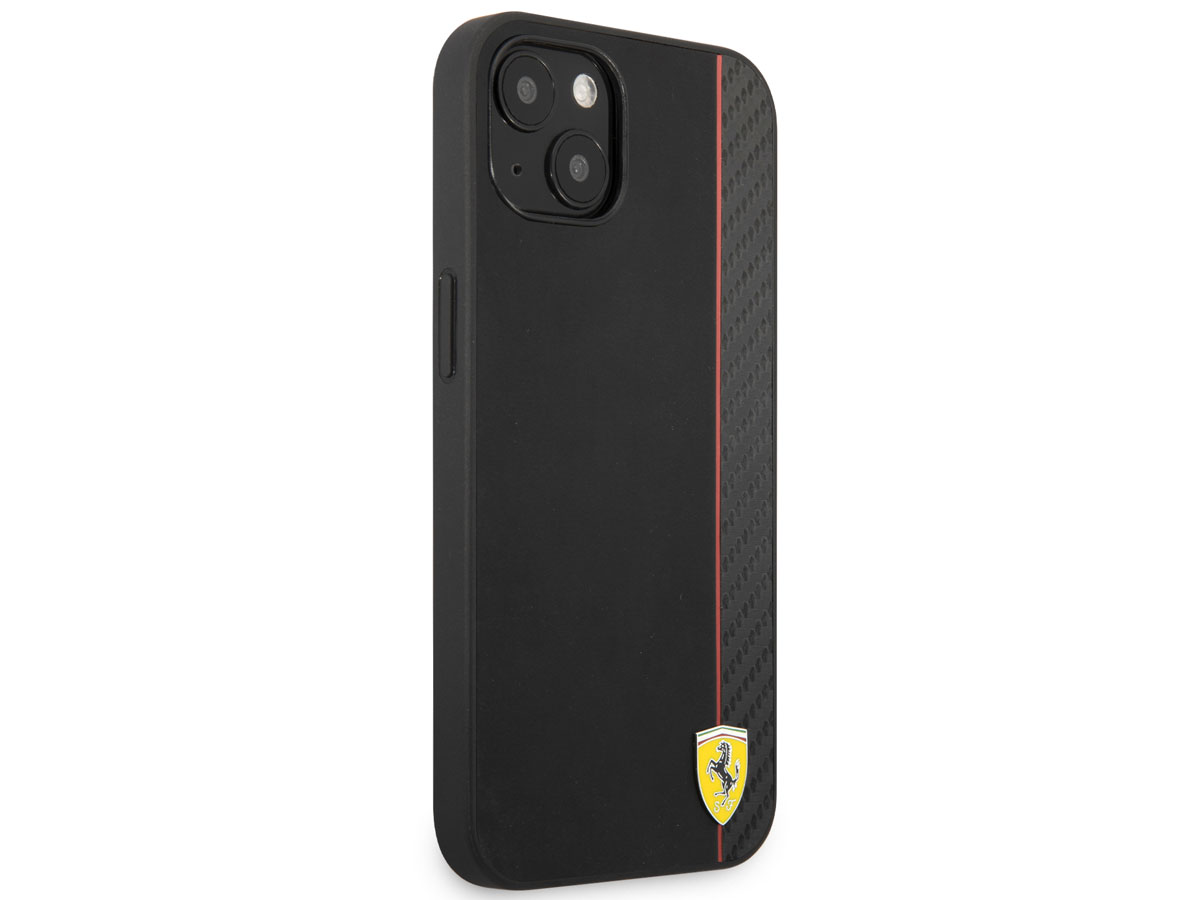 Ferrari Carbon Stripe Case Zwart - iPhone 13 Hoesje