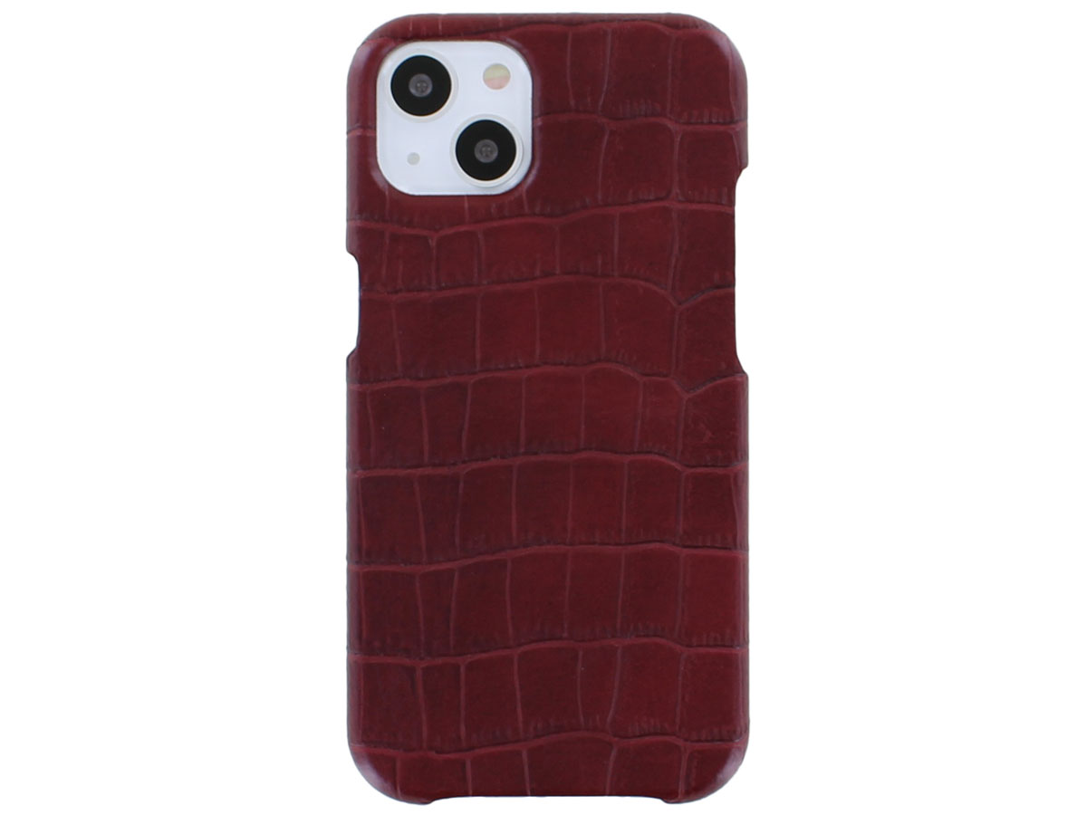 Graffi Shell Croco Rood Leer - iPhone 13 hoesje