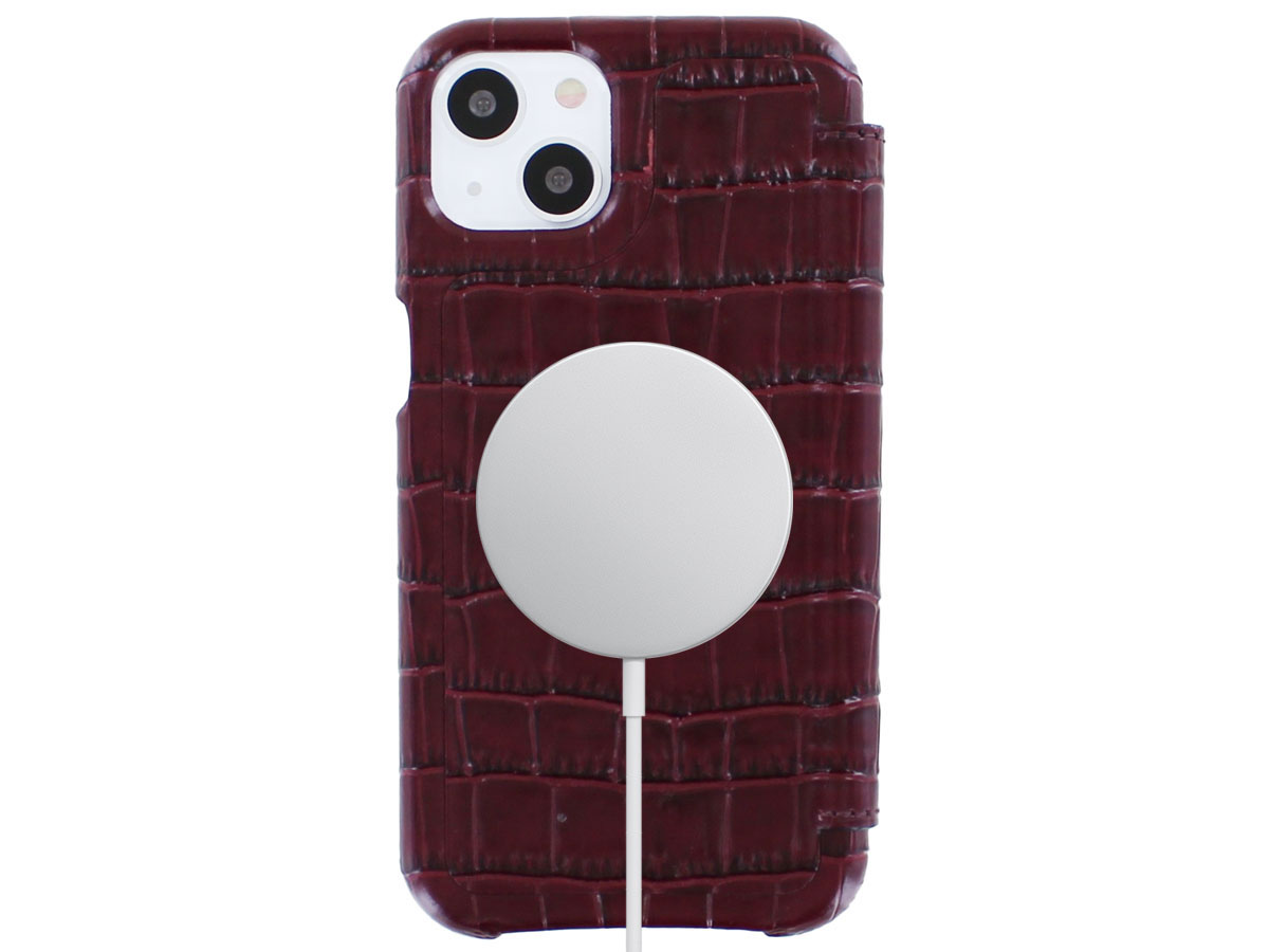 Graffi Oyster Croco Rood Leer - iPhone 13 hoesje