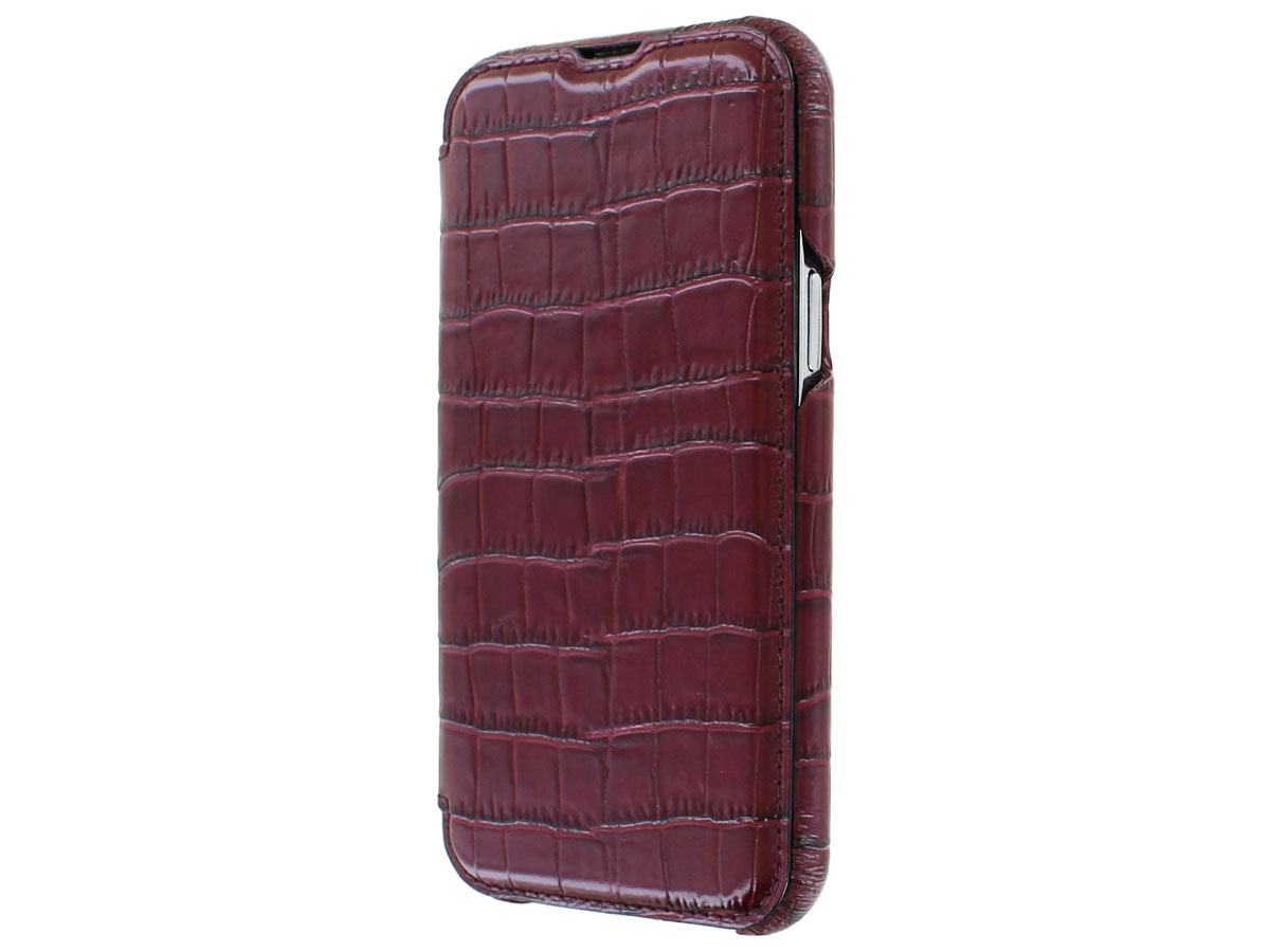 Graffi Oyster Croco Rood Leer - iPhone 13 hoesje