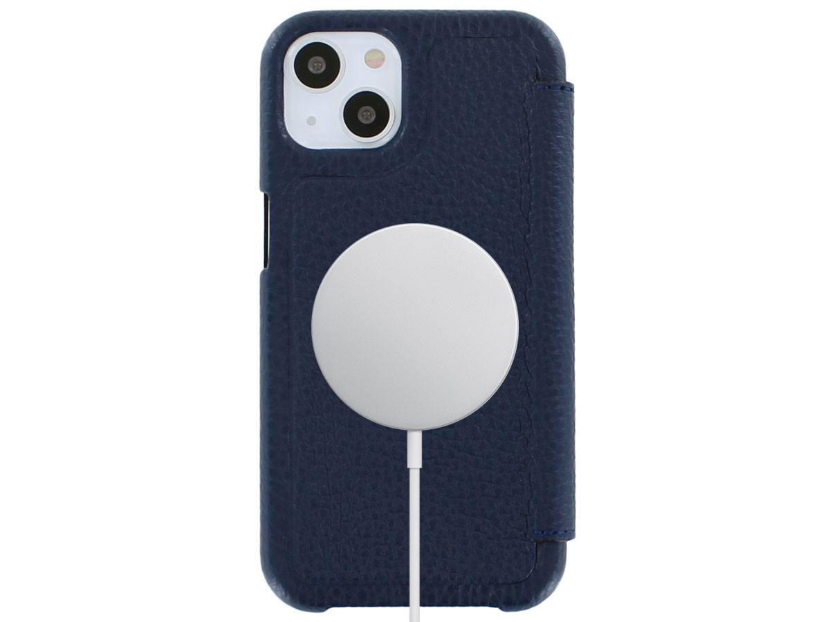 Graffi Oyster Mastrotto Leer Navy - iPhone 13 hoesje