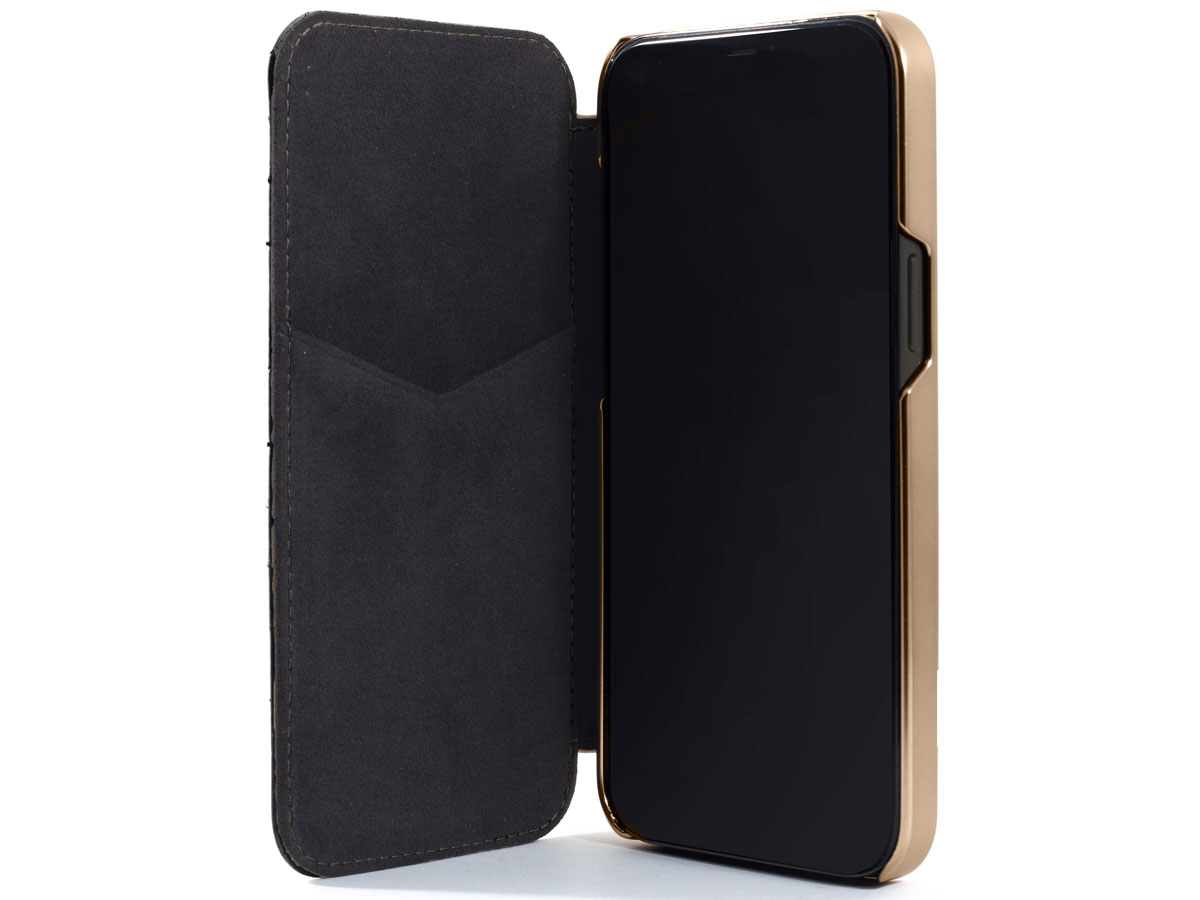 Greenwich Portland MagSafe Folio Beluga/Gold - iPhone 13 Hoesje