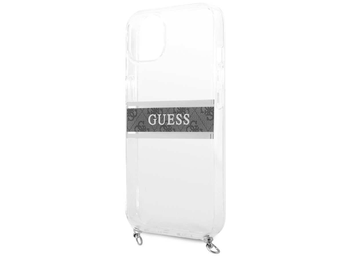 Guess 4G Monogram Crossbody Case Grijs - iPhone 13 hoesje