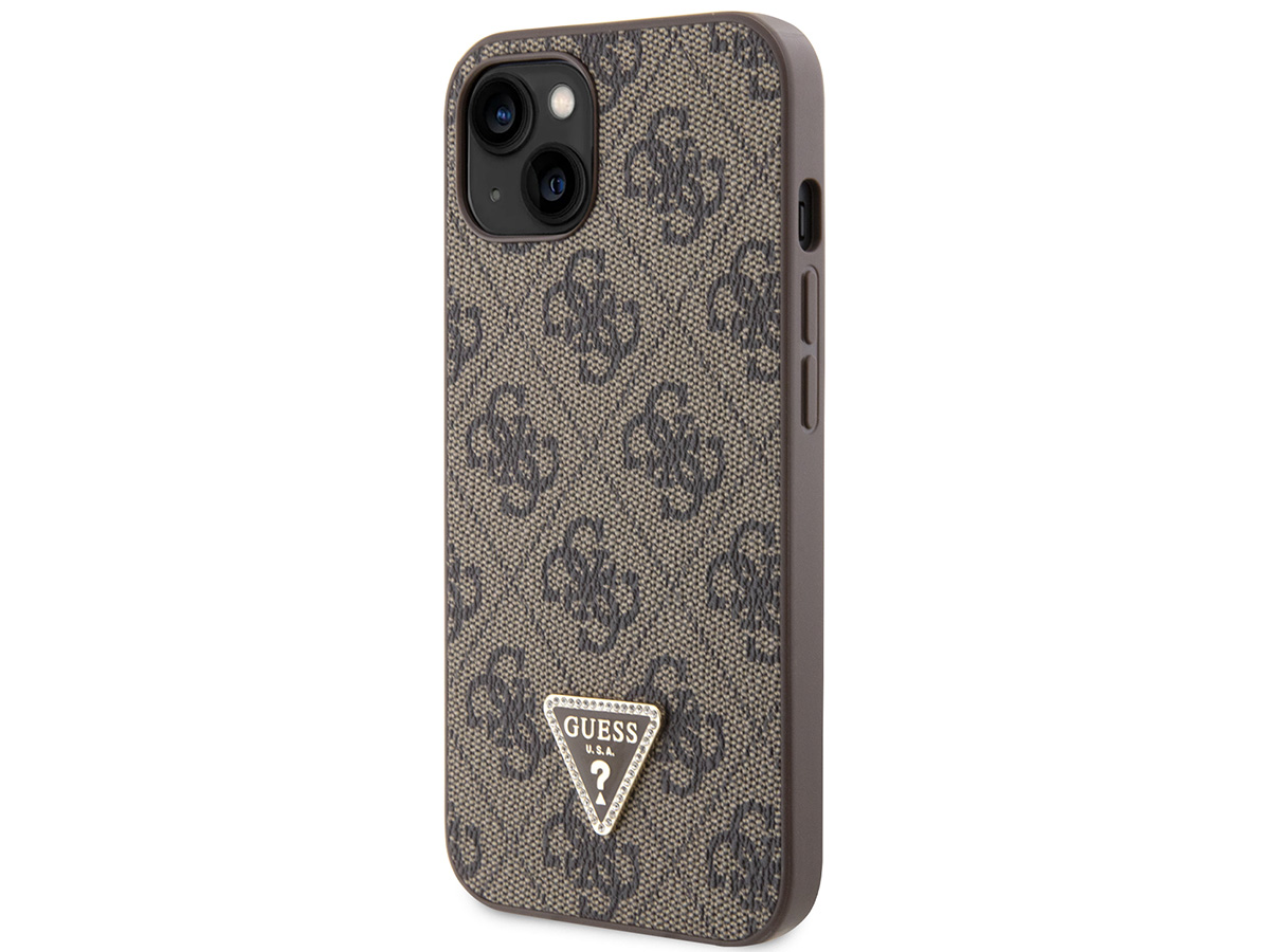 Guess 4G Monogram Necklace Case Bruin - iPhone 13 hoesje