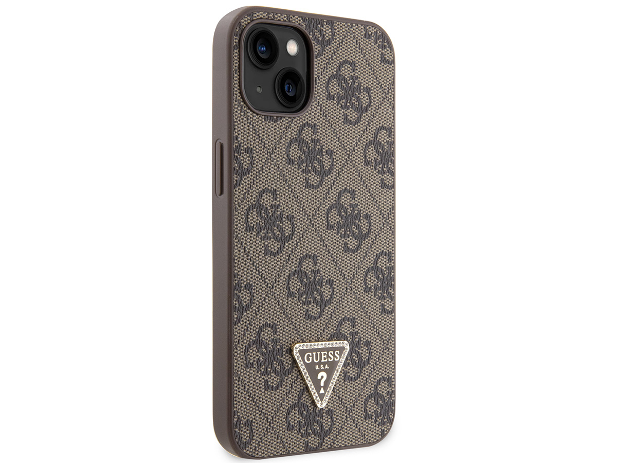 Guess 4G Monogram Necklace Case Bruin - iPhone 13 hoesje