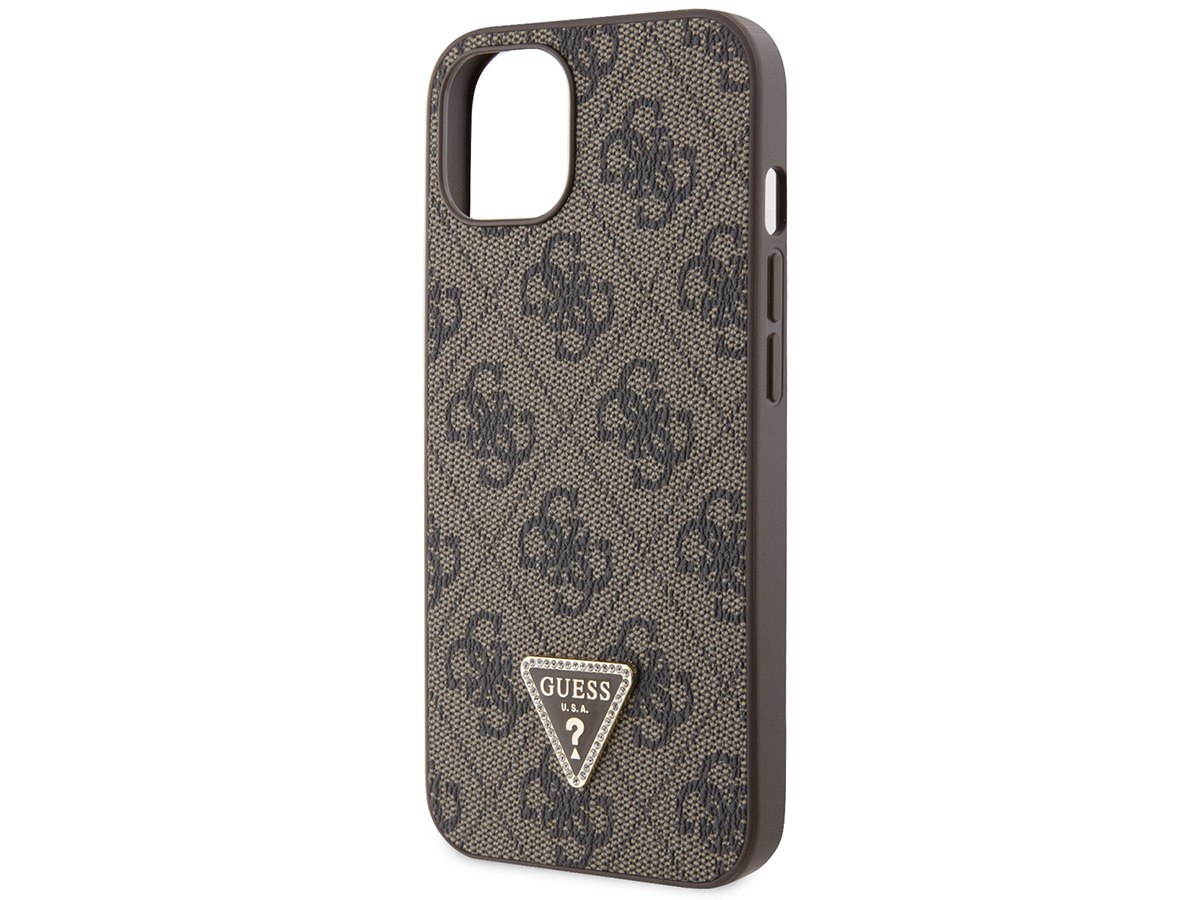 Guess 4G Monogram Necklace Case Bruin - iPhone 13 hoesje