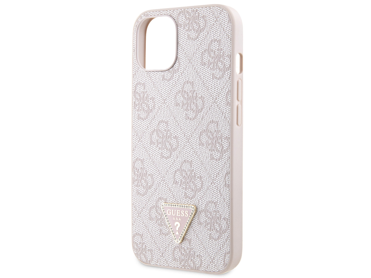 Guess 4G Monogram Necklace Case Roze - iPhone 13 hoesje