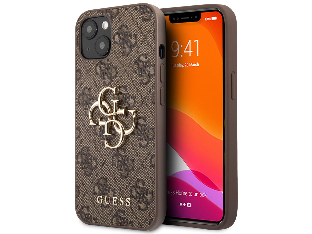 Guess Big 4G Monogram Case Bruin - iPhone 13 hoesje