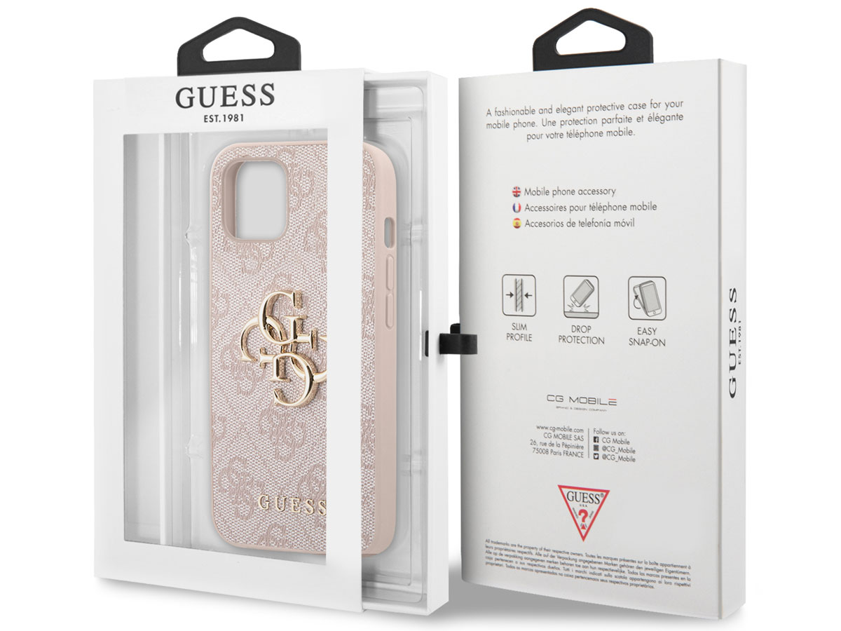 Guess Big 4G Monogram Case Roze - iPhone 13 hoesje