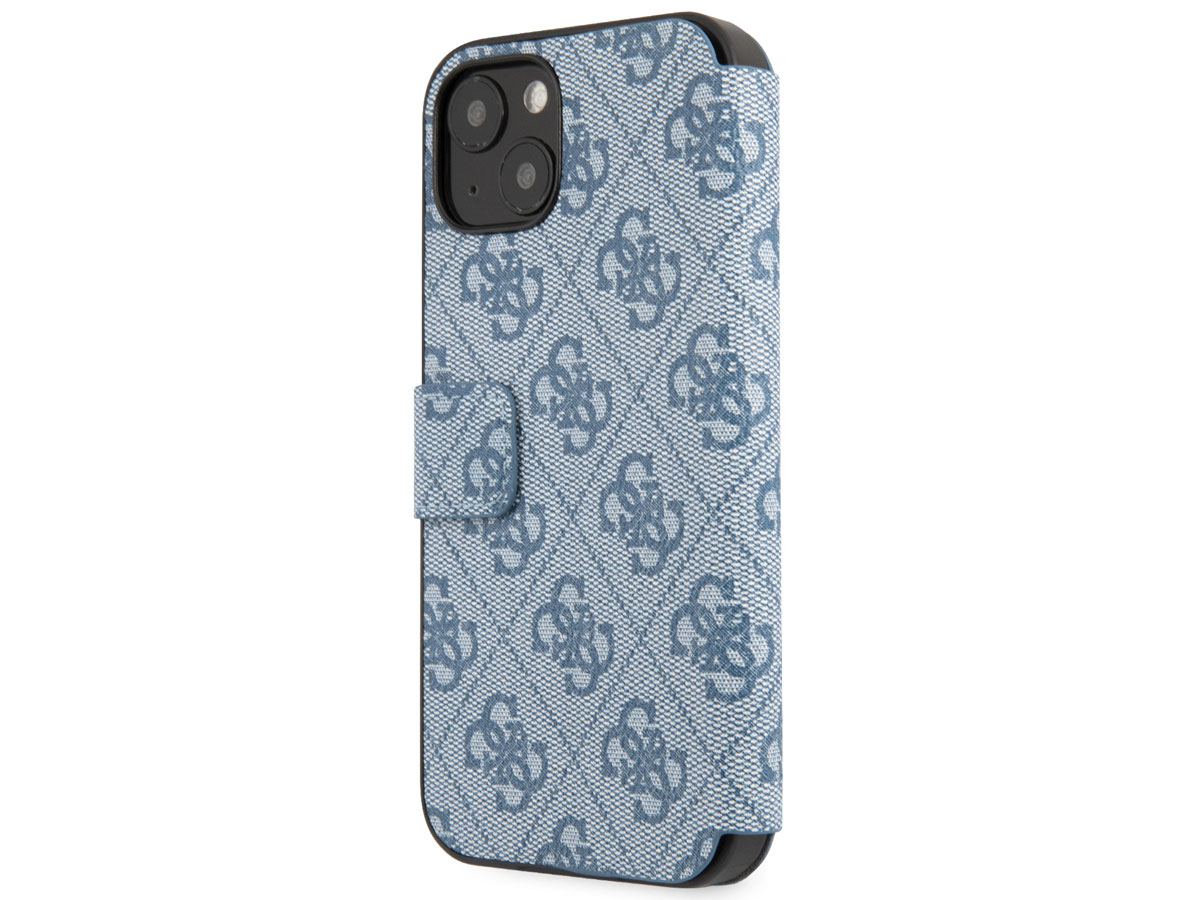 Guess Big 4G Monogram BookCase Blauw - iPhone 13 hoesje