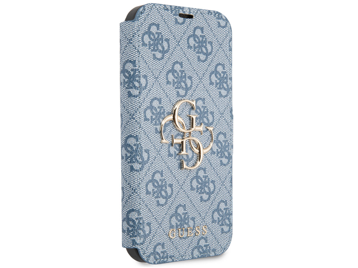 Guess Big 4G Monogram BookCase Blauw - iPhone 13 hoesje