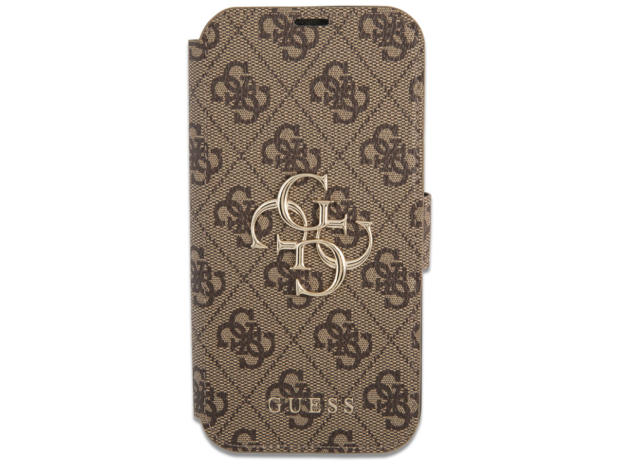 Guess Big 4G Monogram BookCase Bruin - iPhone 13 hoesje