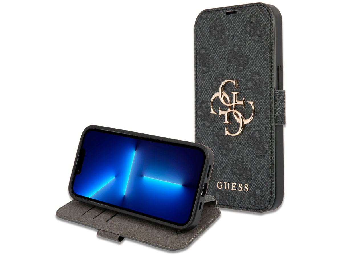 Guess Big 4G Monogram BookCase Grijs - iPhone 13 hoesje