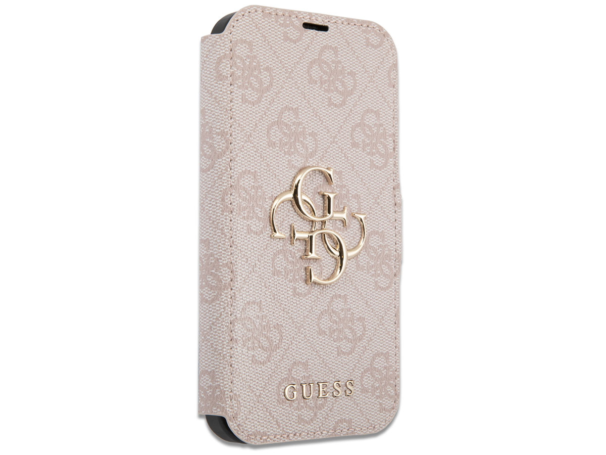 Guess Big 4G Monogram BookCase Roze - iPhone 13 hoesje