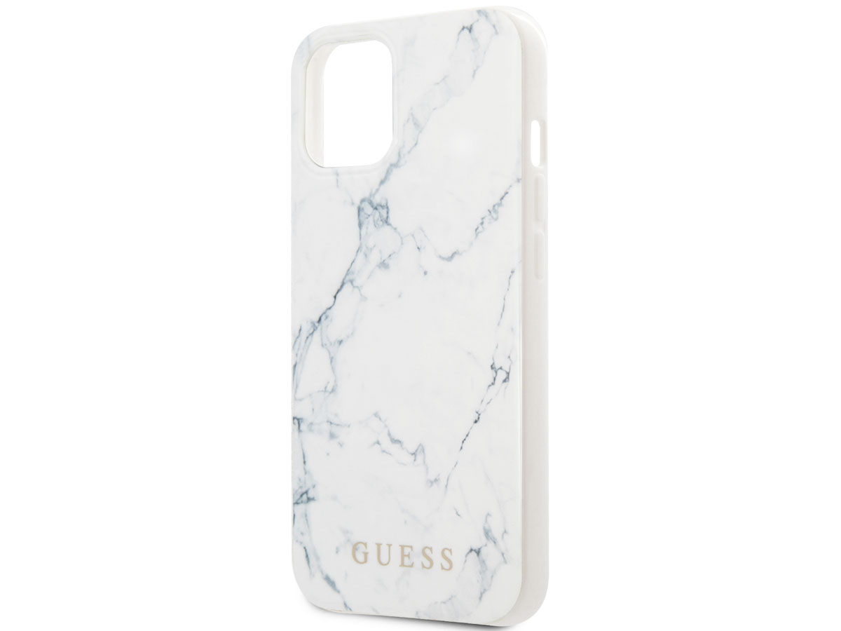 Guess Carrara Marble Case Wit - iPhone 13 hoesje