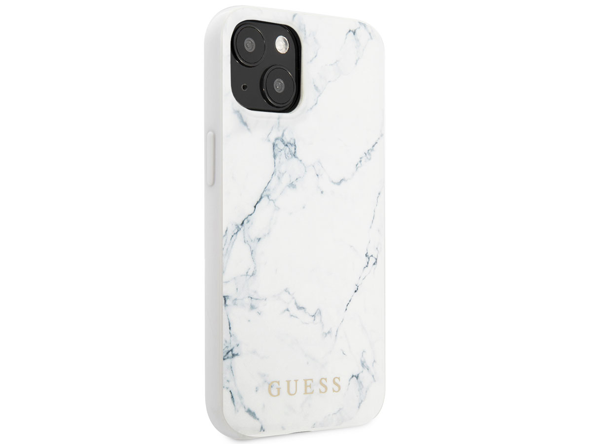 Guess Carrara Marble Case Wit - iPhone 13 hoesje