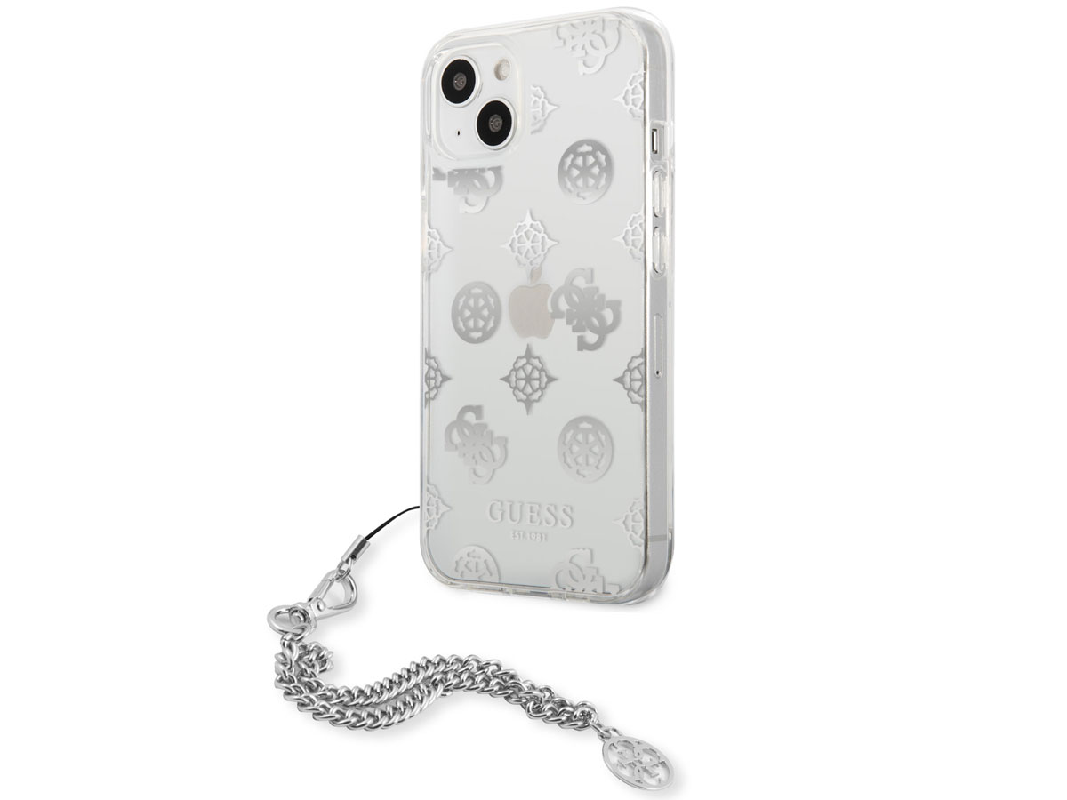 Guess Peony Charm Case Zilver - iPhone 13 hoesje