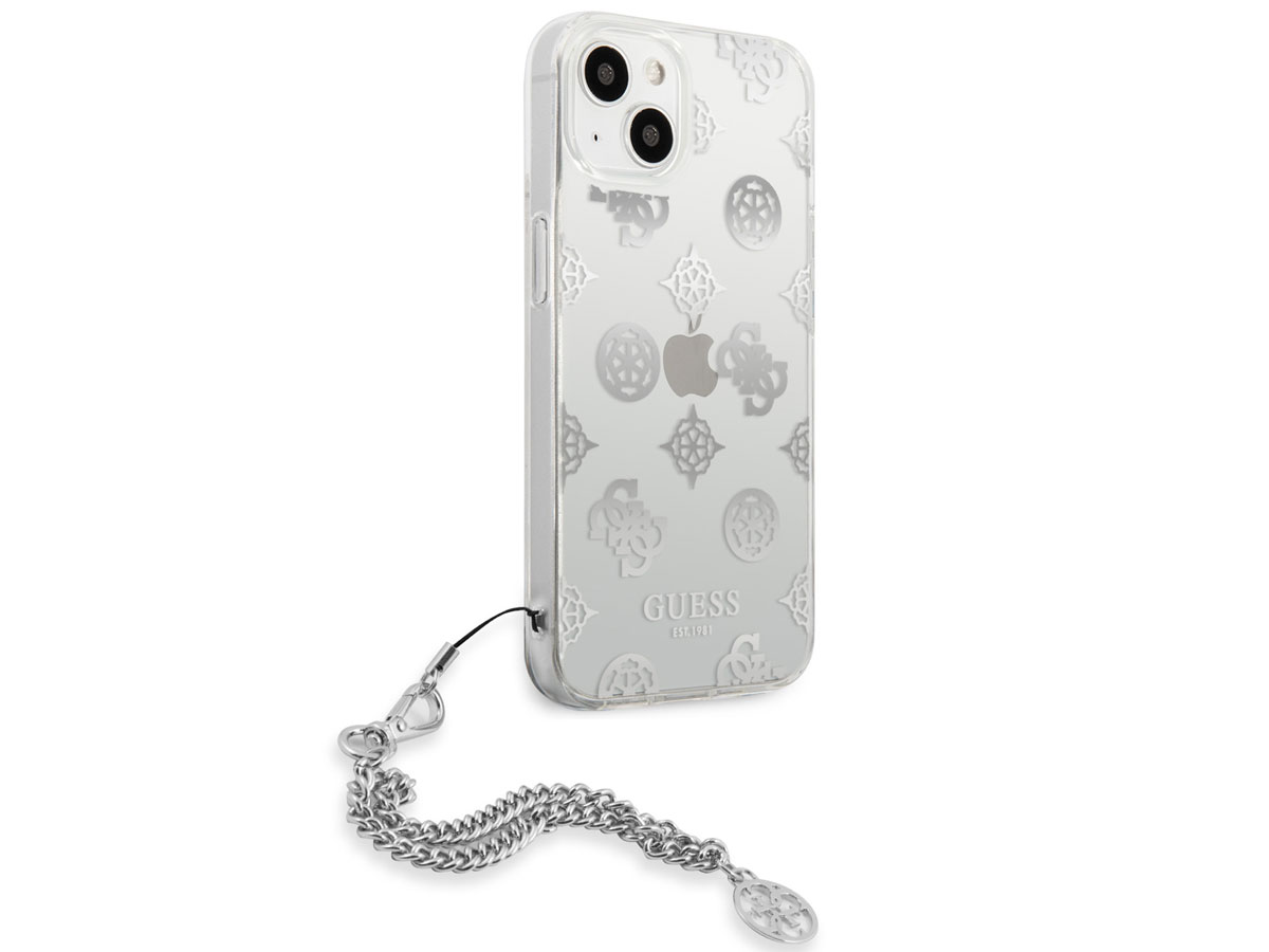 Guess Peony Charm Case Zilver - iPhone 13 hoesje