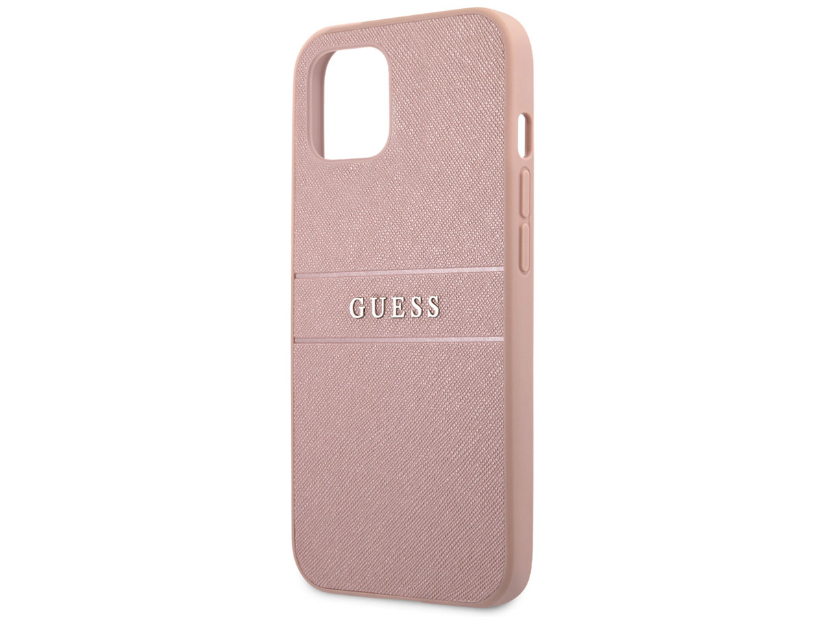 Guess Saffiano Case Roze - iPhone 13 hoesje