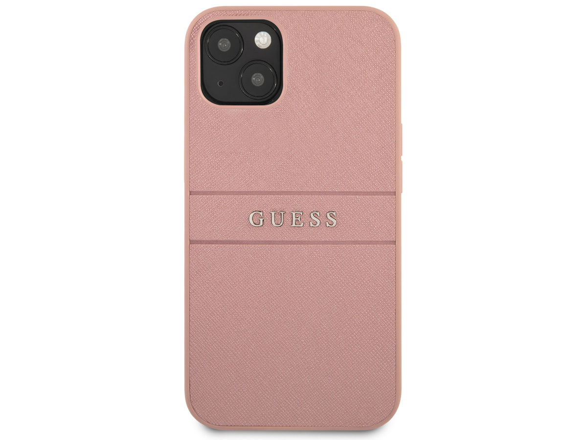 Guess Saffiano Case Roze - iPhone 13 hoesje