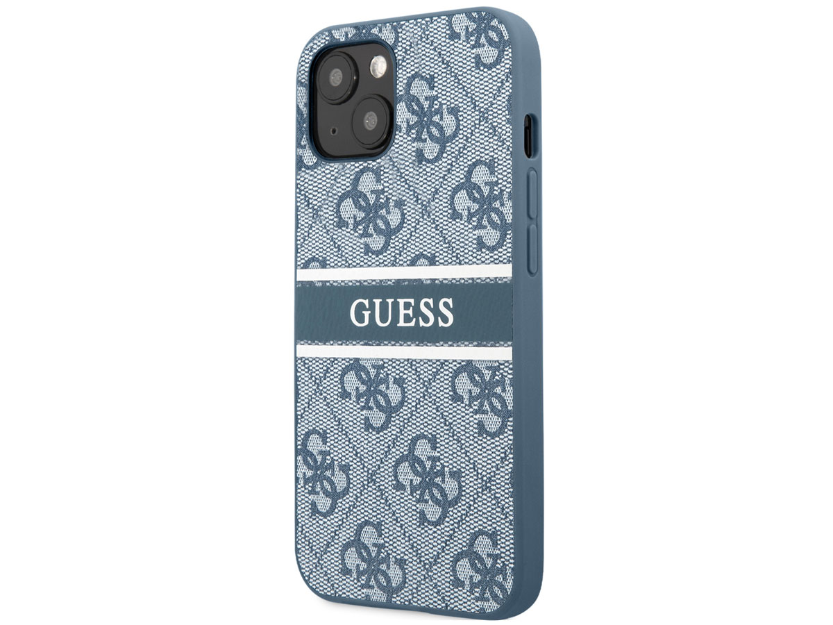 Guess Stripe 4G Monogram Case Blauw - iPhone 13 hoesje