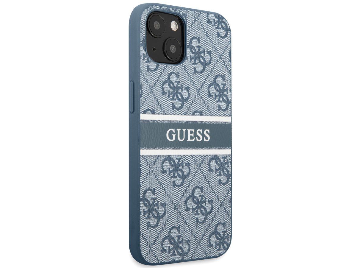 Guess Stripe 4G Monogram Case Blauw - iPhone 13 hoesje