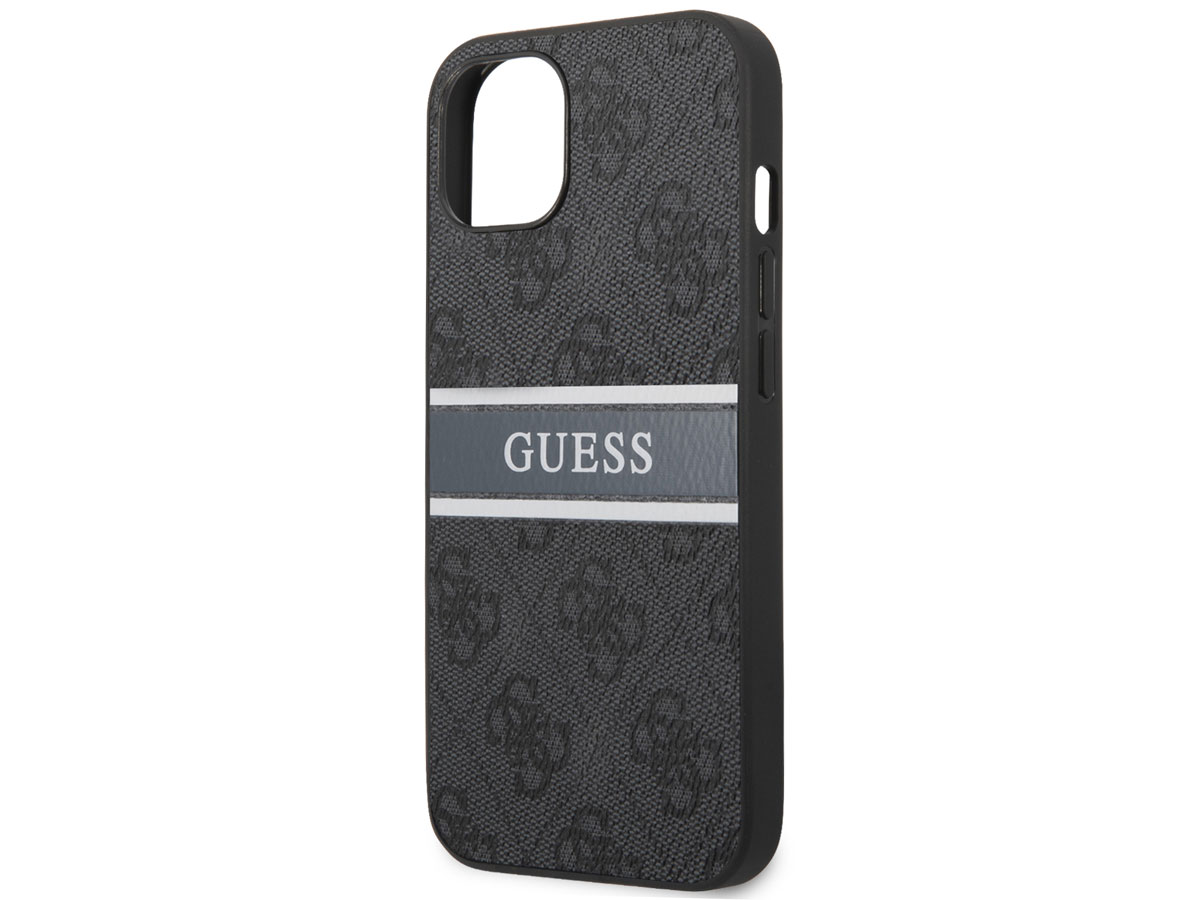 Guess Stripe 4G Monogram Case Grijs - iPhone 13 hoesje