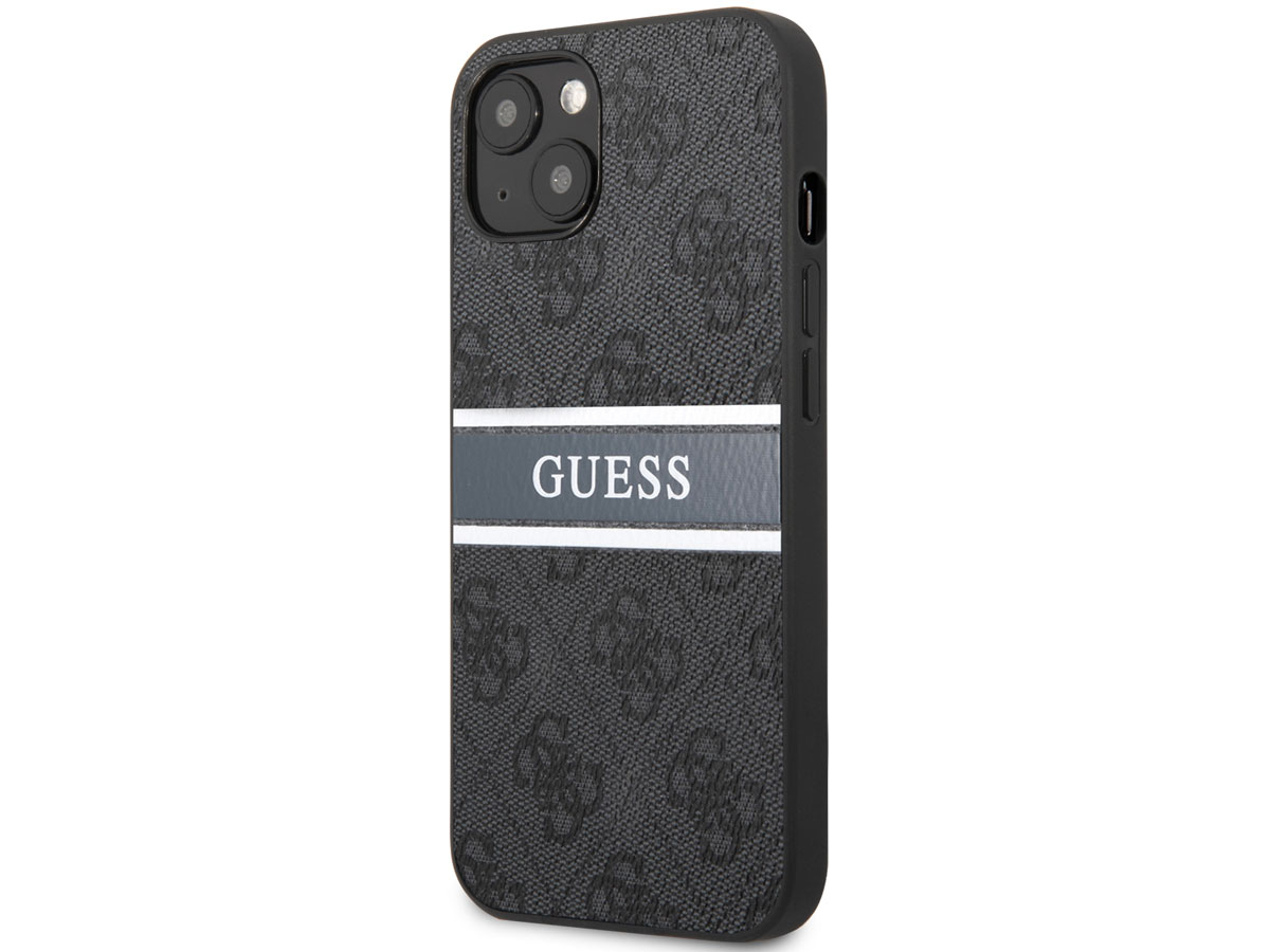 Guess Stripe 4G Monogram Case Grijs - iPhone 13 hoesje