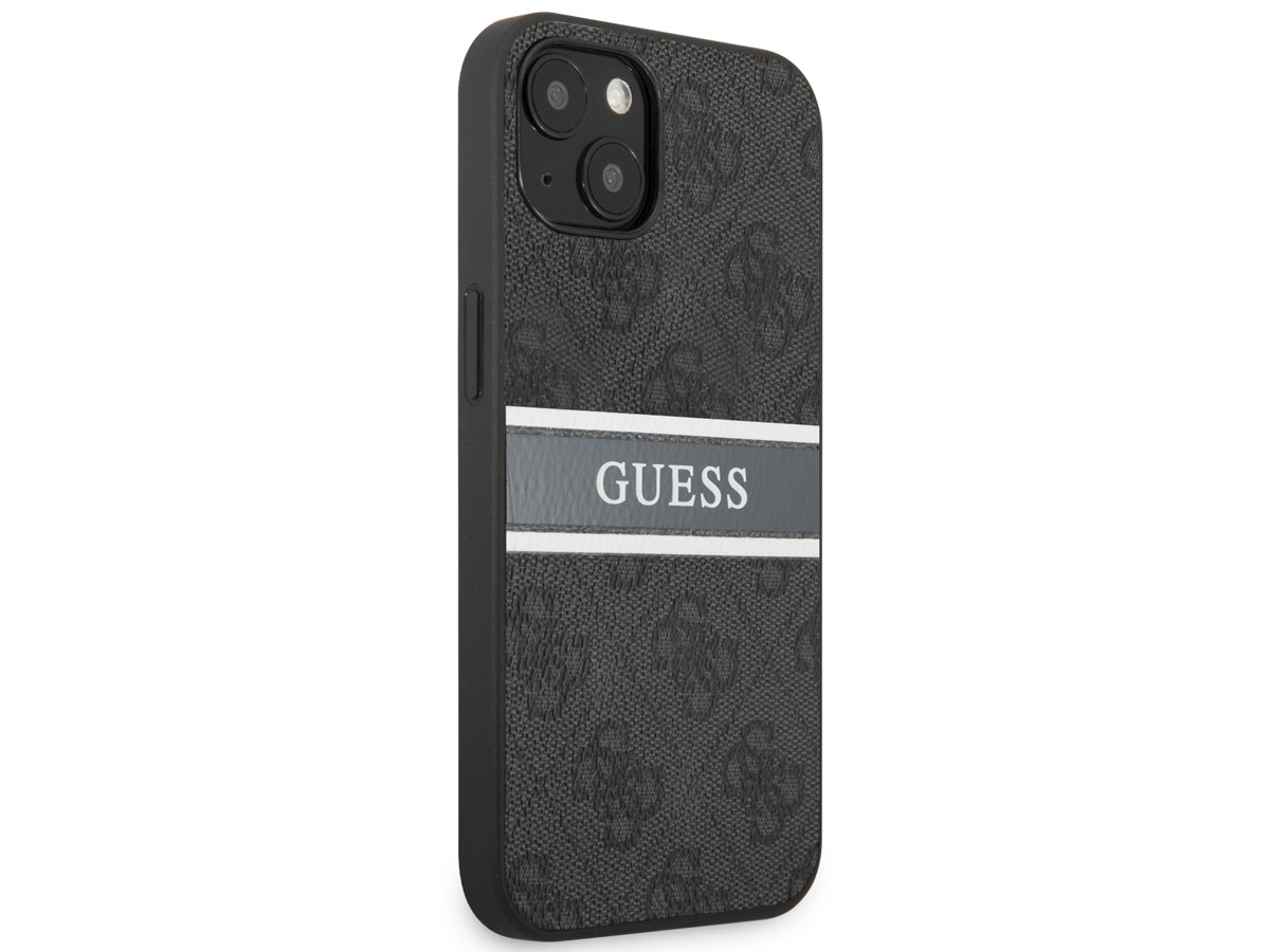 Guess Stripe 4G Monogram Case Grijs - iPhone 13 hoesje