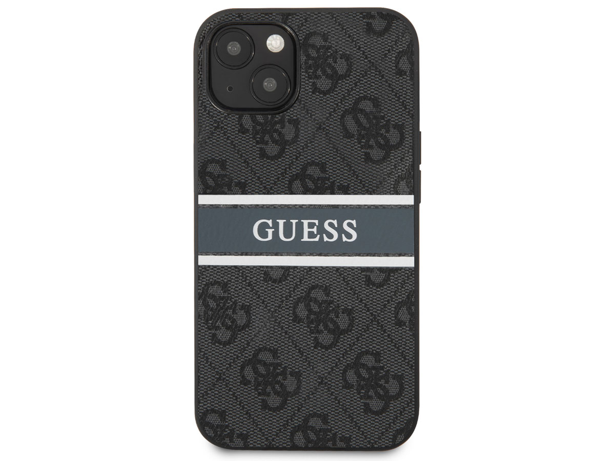 Guess Stripe 4G Monogram Case Grijs - iPhone 13 hoesje