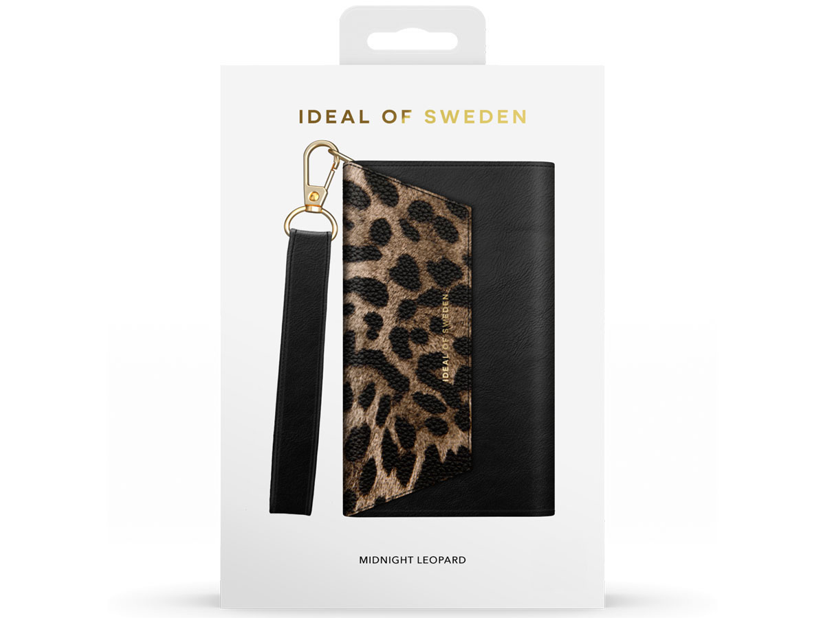 iDeal of Sweden Cassette Clutch Midnight Leopard - iPhone 13 hoesje