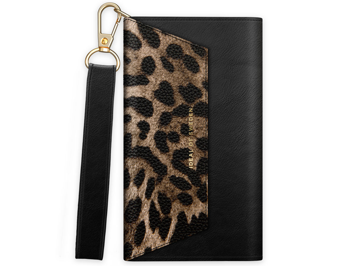 iDeal of Sweden Cassette Clutch Midnight Leopard - iPhone 13 hoesje