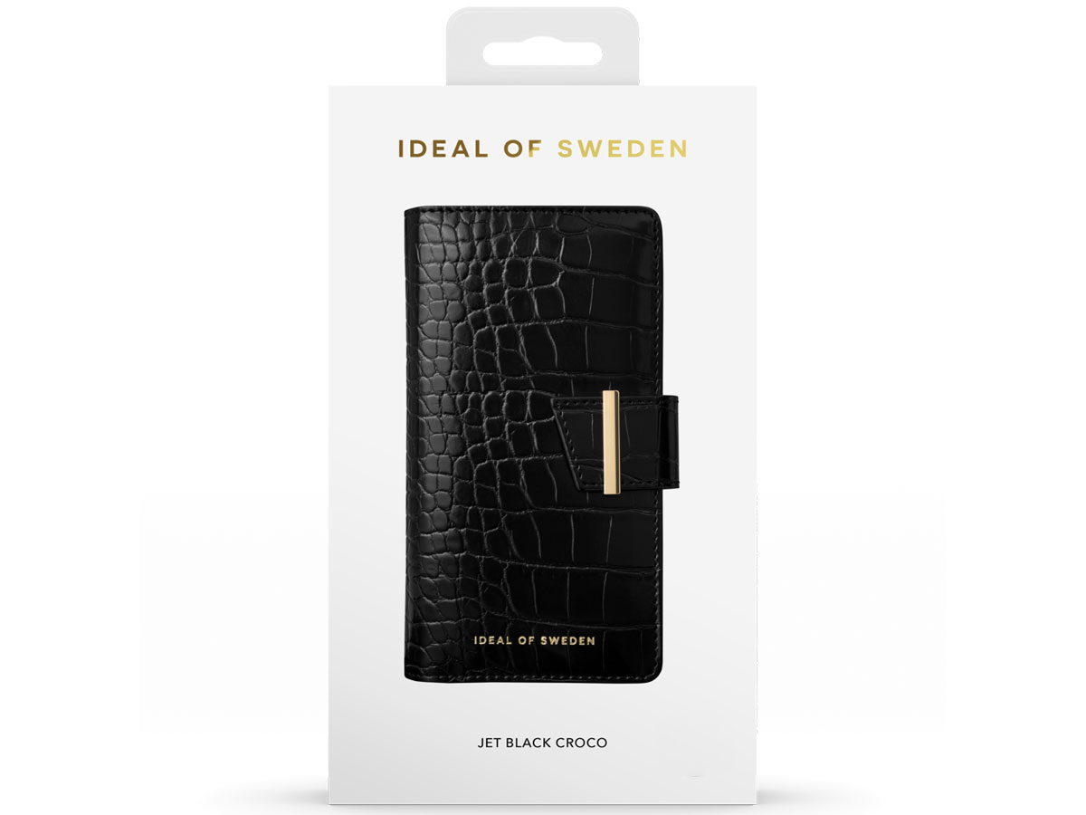 iDeal of Sweden Cora Wallet Black Croco - iPhone 13 hoesje