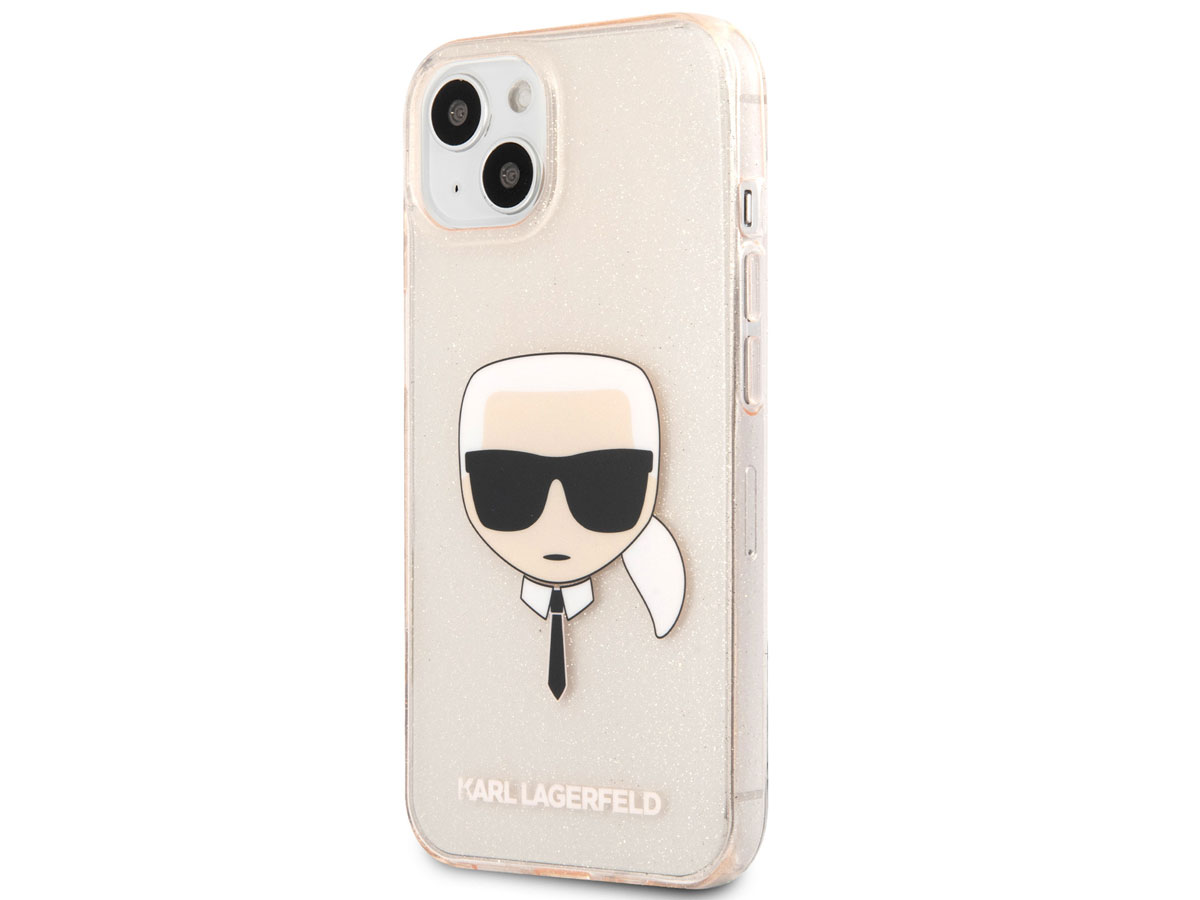 Karl Lagerfeld Ikonik Glitter Case Goud - iPhone 13 hoesje