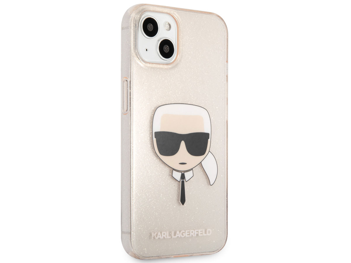 Karl Lagerfeld Ikonik Glitter Case Goud - iPhone 13 hoesje