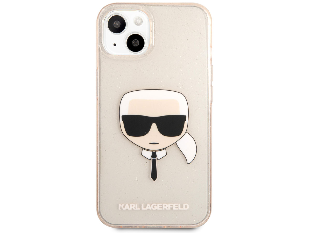 Karl Lagerfeld Ikonik Glitter Case Goud - iPhone 13 hoesje