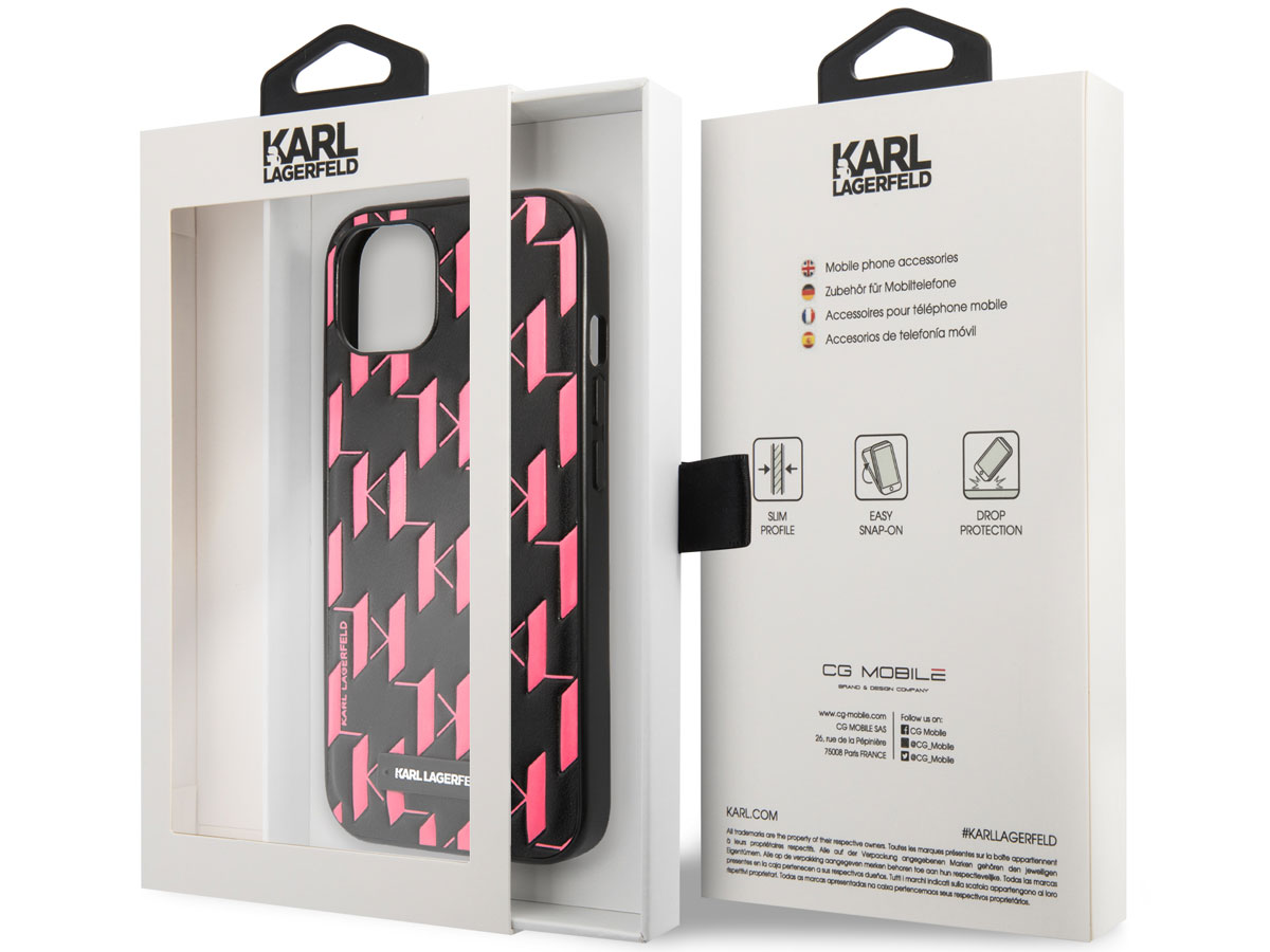 Karl Lagerfeld Monogram Case Roze - iPhone 13 hoesje
